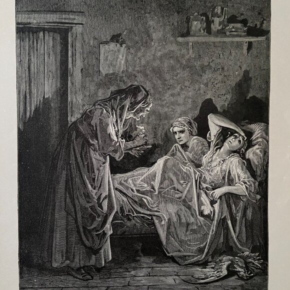 Gustave Dore, Antique Print,  Wood Engraving - Picture 3 of 3